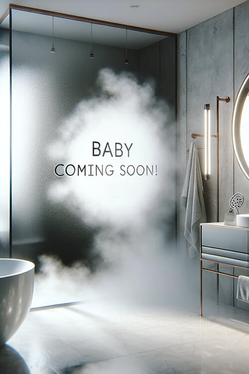 baby coming soon bathroom mirror