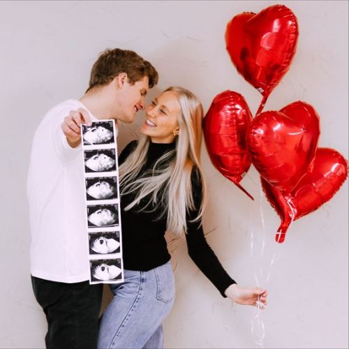 ultrasound photos and heart balloons