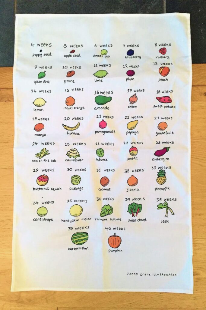 baby size chart towel
