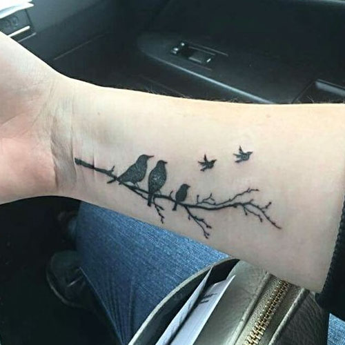 miscarriage birds on a branch tattoo