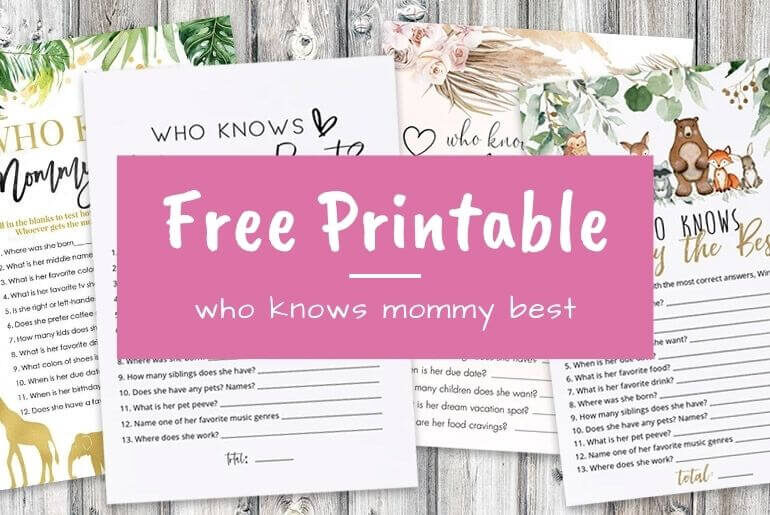who knows mommy best baby shower game free printable