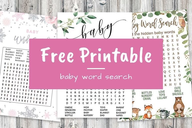 baby shower word search
