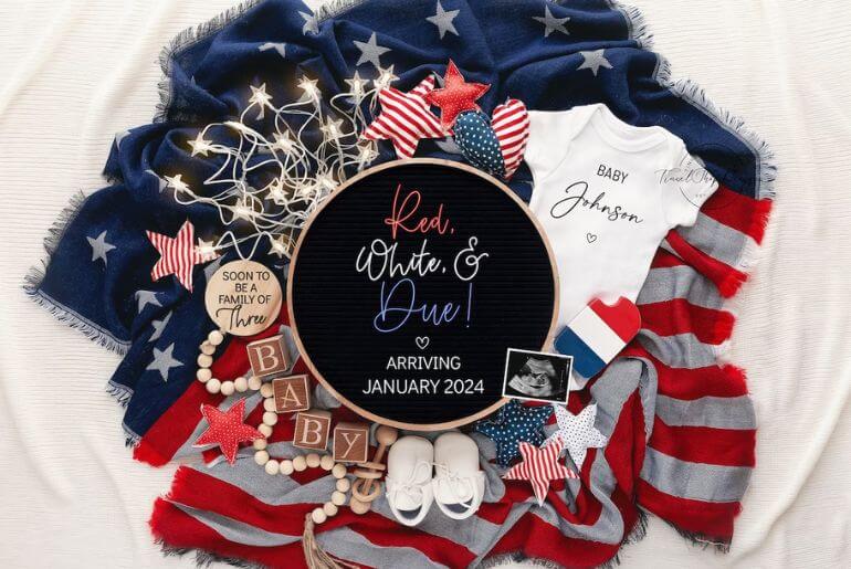 Patriotic Pregnancy Announcement Board