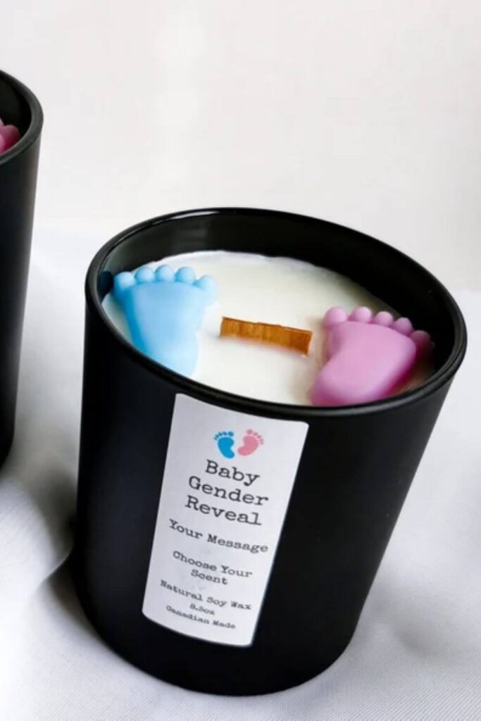 Personalized Baby Gender Reveal Candle