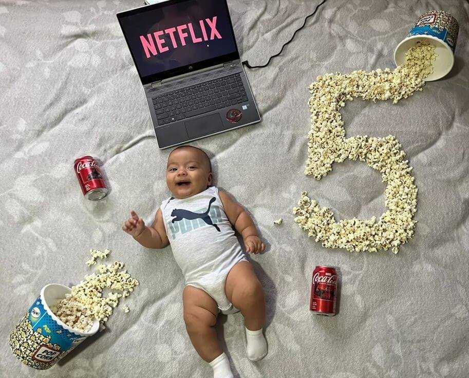 Netflix and Chill Modern 5-Month Milestone